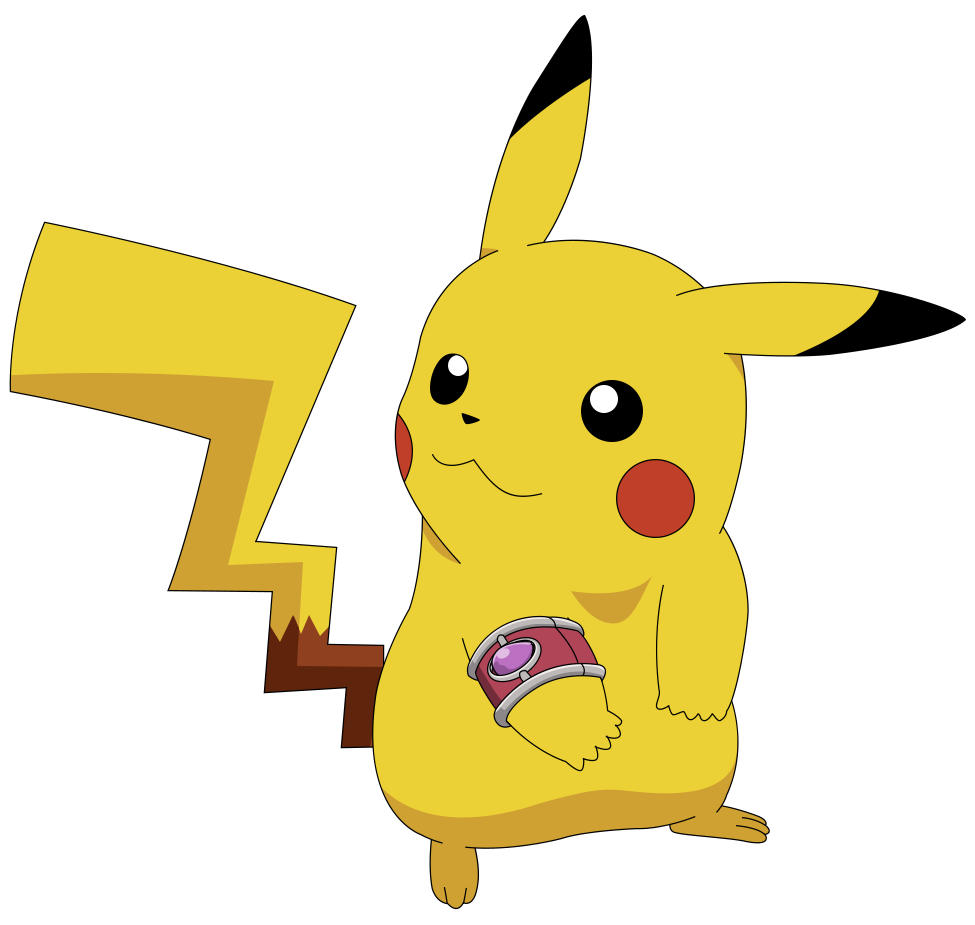 Pikachu wearing a bracelet