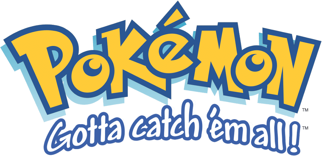 Pokemon title with the slogan gotta catch them all